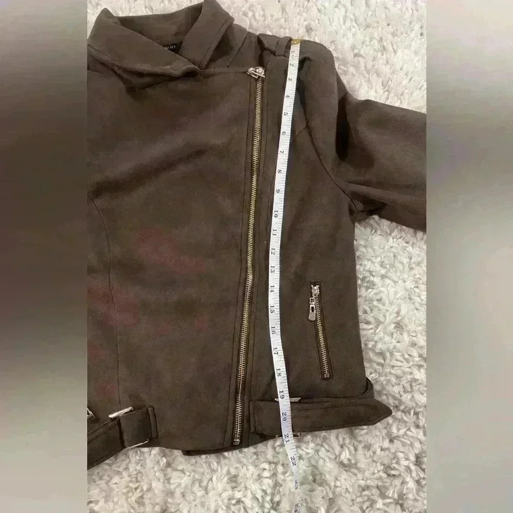Romeo & Juliet couture faux suede chestnut women’s jacket. - Picture 12 of 16